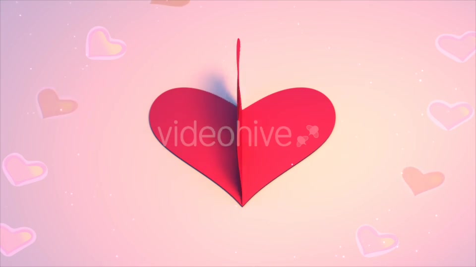 3D Heart Shape Paper Crafts Looped Videohive 19466732 Motion Graphics Image 3