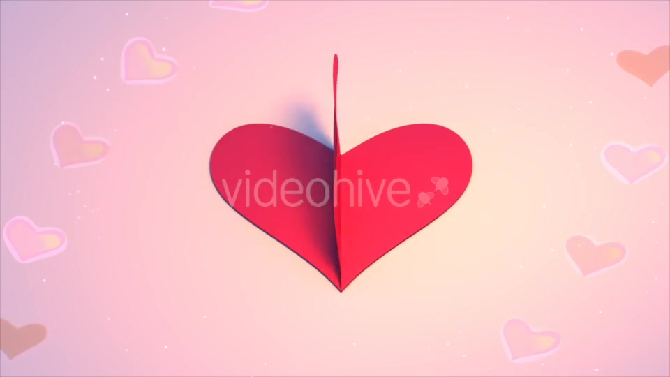 3D Heart Shape Paper Crafts Looped Videohive 19466732 Motion Graphics Image 5