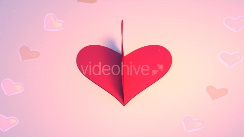 3D Heart Shape Paper Crafts Looped Videohive 19466732 Motion Graphics Image 9