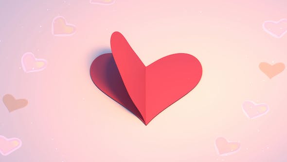 3D Heart Shape Paper Crafts Looped - Download Videohive 19466732