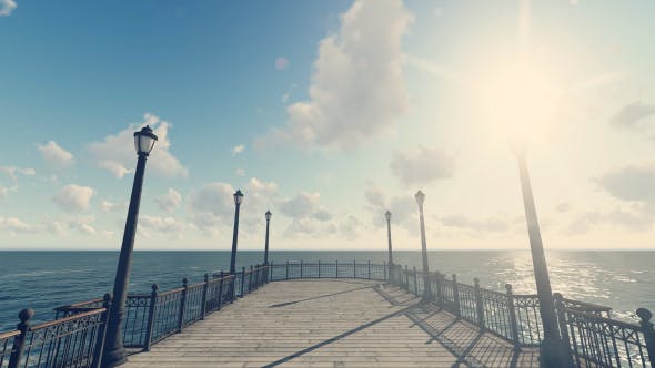 3D Old Pier Sunny Day - Videohive Download 18885743