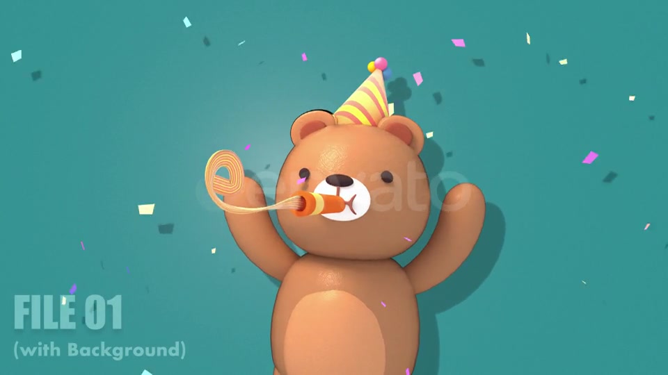 3d Party Bear Videohive 22266142 Motion Graphics Image 4