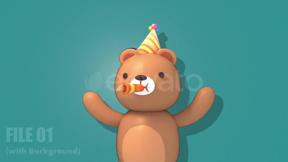 3d Party Bear Videohive 22266142 Motion Graphics Image 5