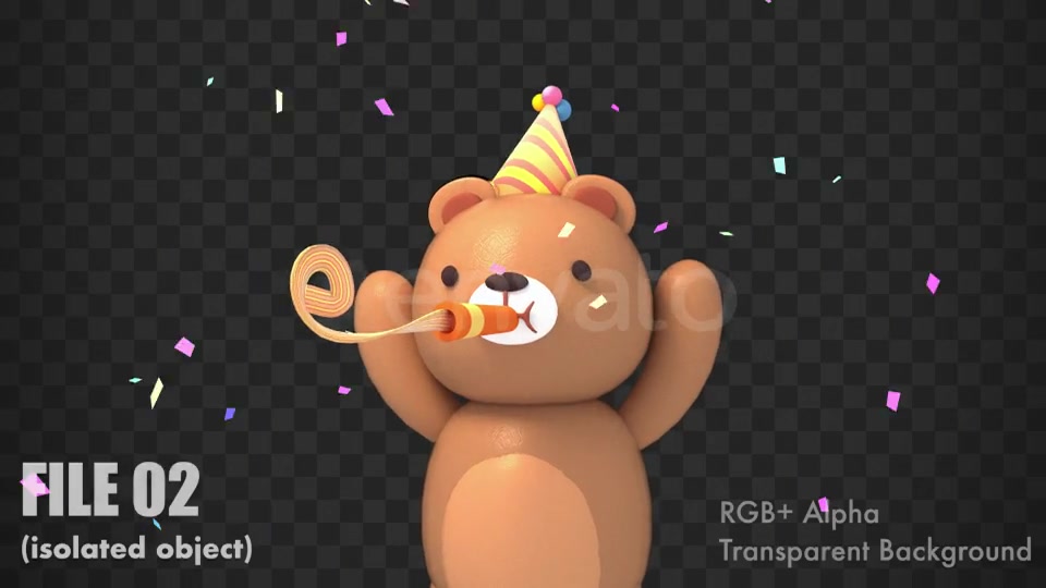 3d Party Bear Videohive 22266142 Motion Graphics Image 6