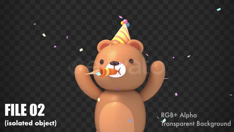3d Party Bear Videohive 22266142 Motion Graphics Image 7