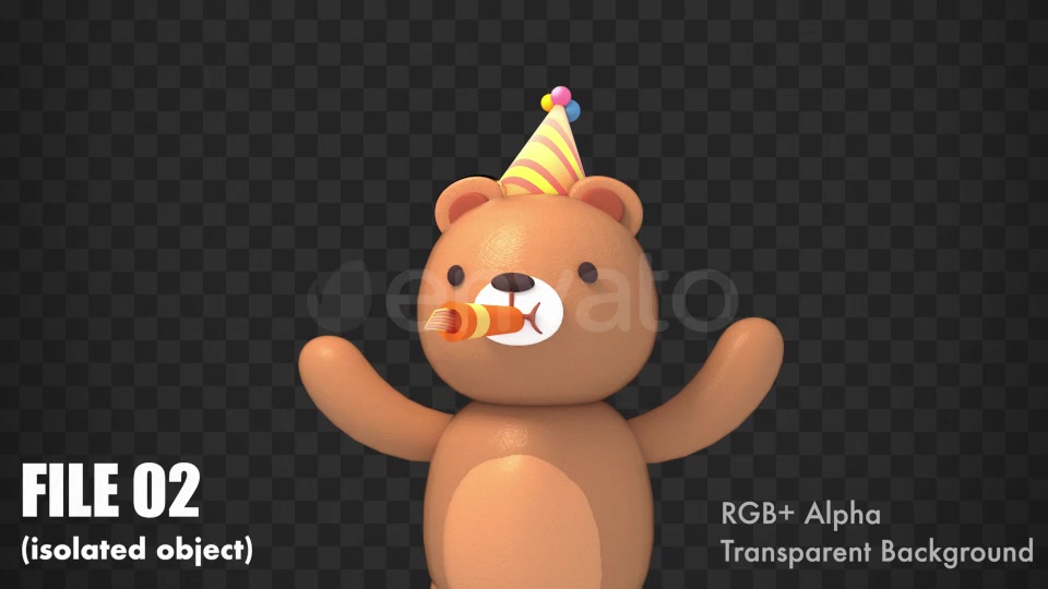 3d Party Bear Videohive 22266142 Motion Graphics Image 8