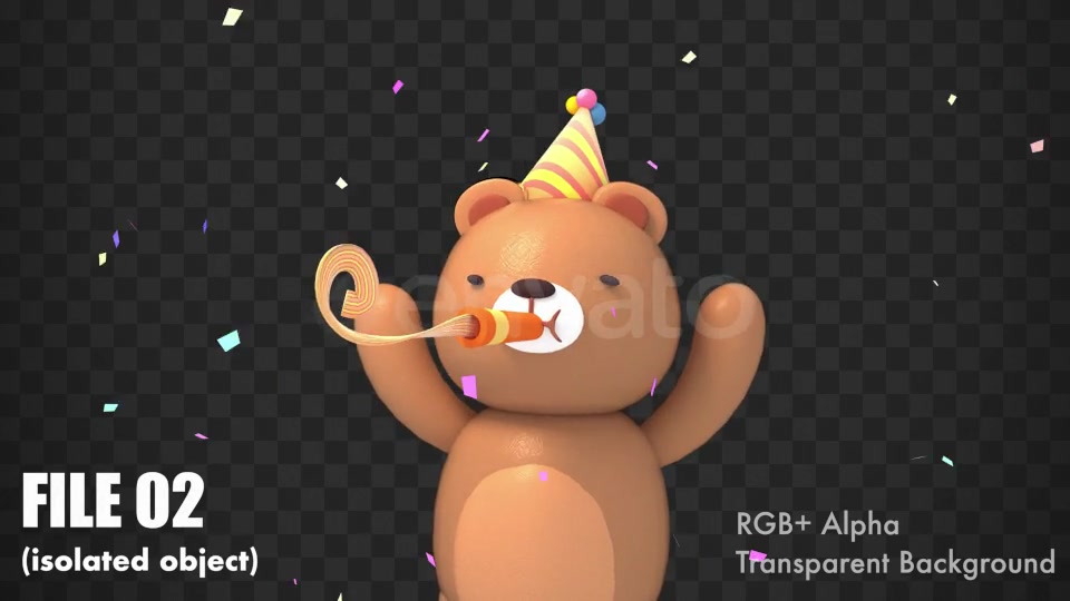 3d Party Bear Videohive 22266142 Motion Graphics Image 9