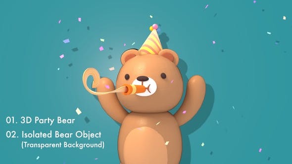 3d Party Bear - 22266142 Videohive Download