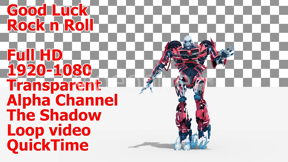 3D Robot Good Luck Rock n Roll Videohive 21530585 Motion Graphics Image 5