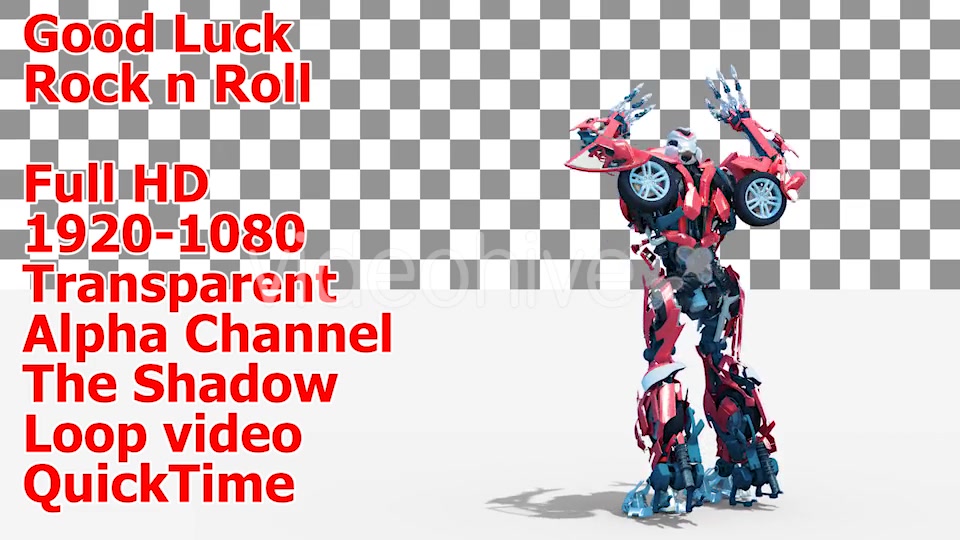 3D Robot Good Luck Rock n Roll Videohive 21530585 Motion Graphics Image 6