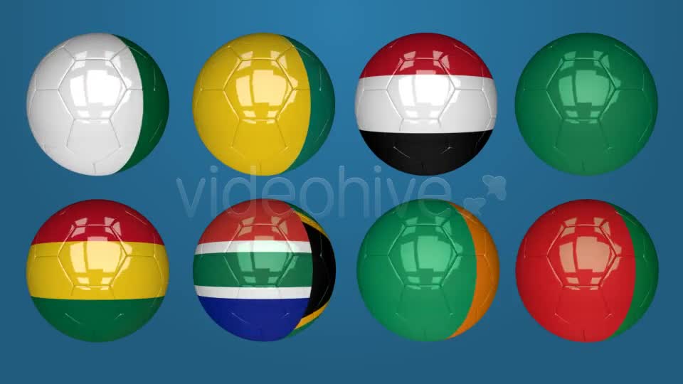 3D Soccer Ball Africa Flags Videohive 7735189 Motion Graphics Image 1