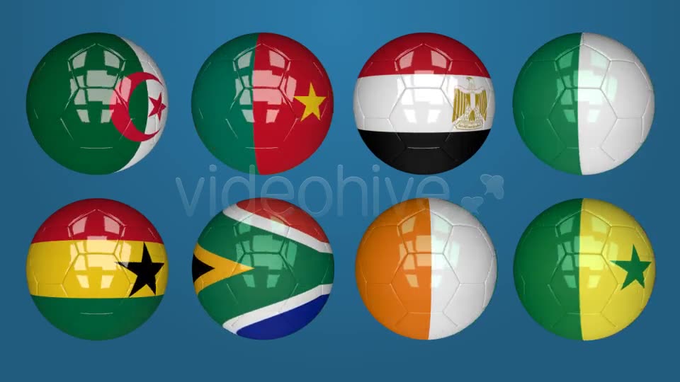 3D Soccer Ball Africa Flags Videohive 7735189 Motion Graphics Image 2