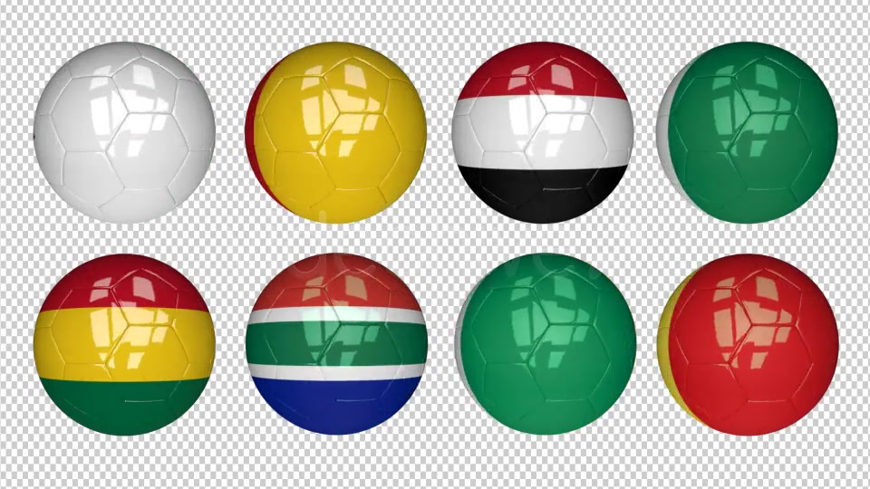 3D Soccer Ball Africa Flags Videohive 7735189 Motion Graphics Image 5