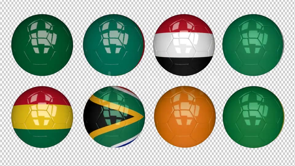 3D Soccer Ball Africa Flags Videohive 7735189 Motion Graphics Image 6
