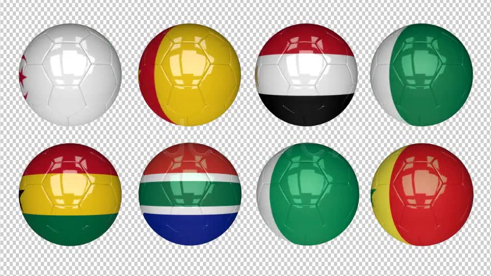 3D Soccer Ball Africa Flags Videohive 7735189 Motion Graphics Image 7