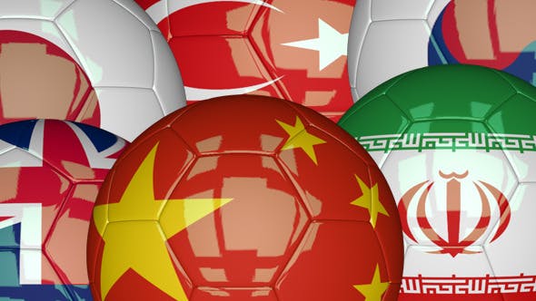 3D Soccer Ball Azia Flags - 7727239 Videohive Download