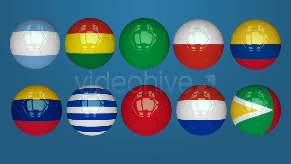 3D Soccer Ball South America Flags Videohive 7628987 Motion Graphics Image 1