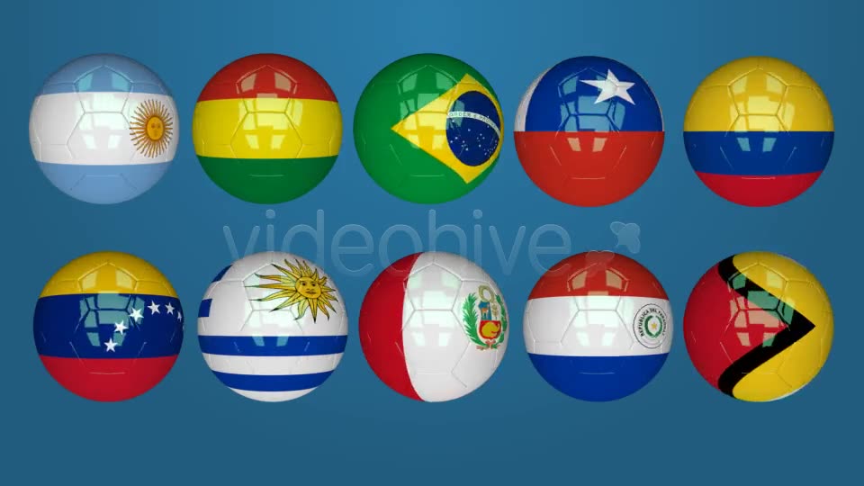 3D Soccer Ball South America Flags Videohive 7628987 Motion Graphics Image 2