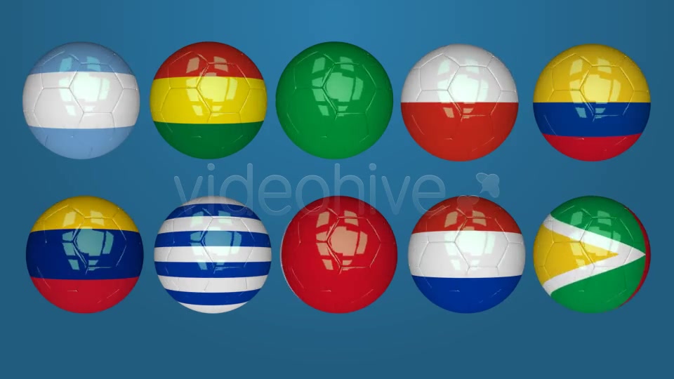 3D Soccer Ball South America Flags Videohive 7628987 Motion Graphics Image 3
