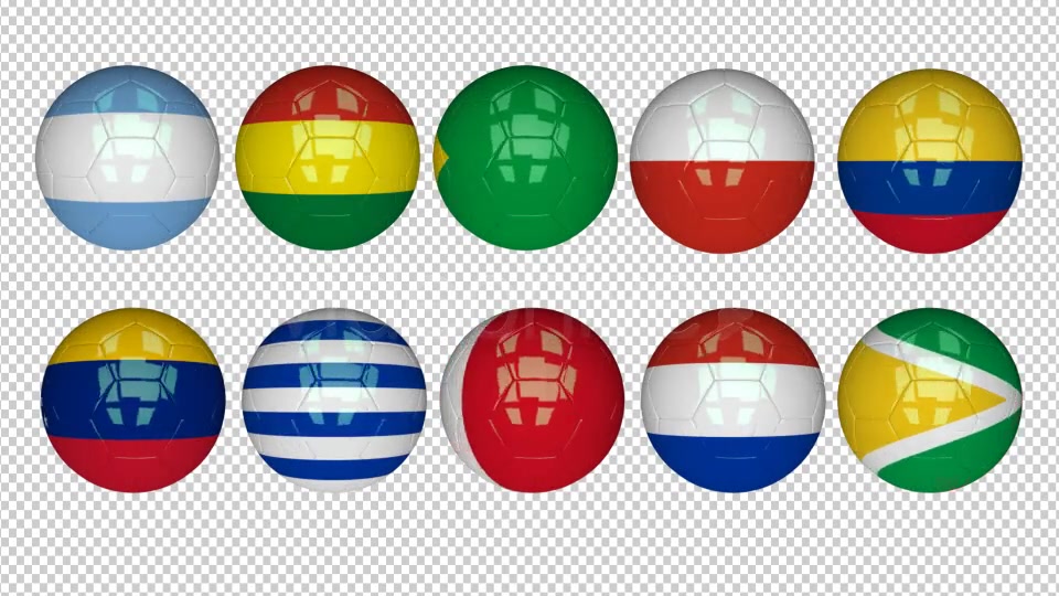 3D Soccer Ball South America Flags Videohive 7628987 Motion Graphics Image 5