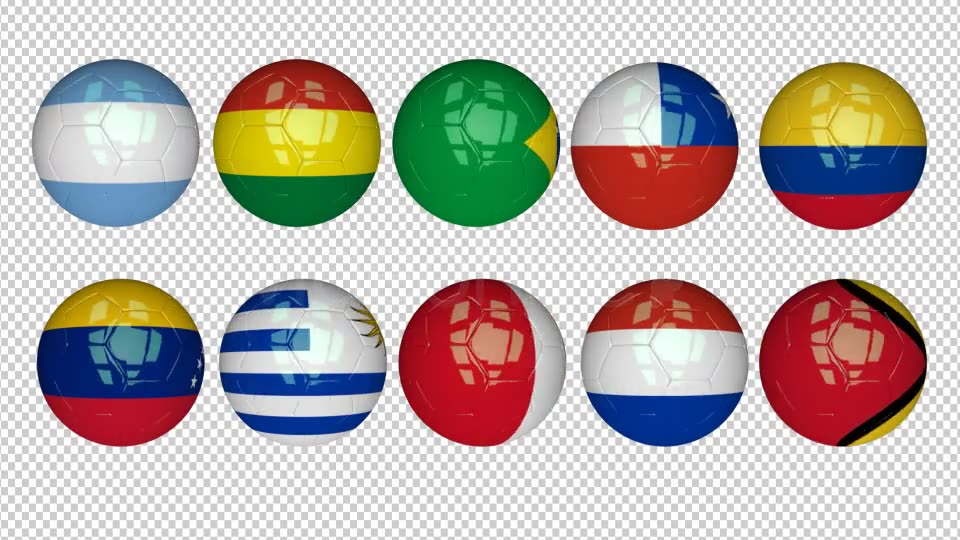 3D Soccer Ball South America Flags Videohive 7628987 Motion Graphics Image 6