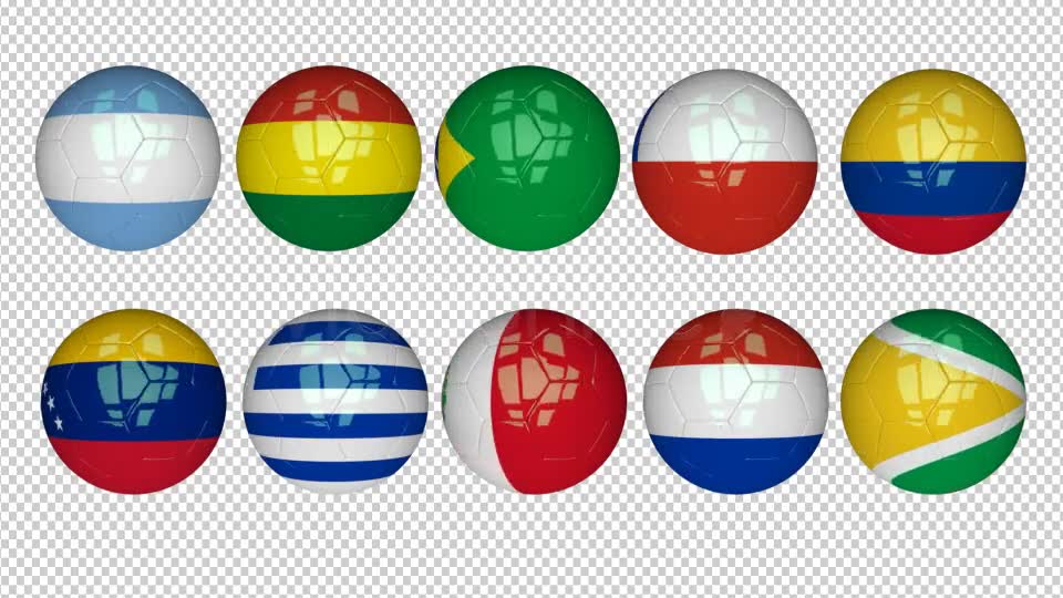 3D Soccer Ball South America Flags Videohive 7628987 Motion Graphics Image 7