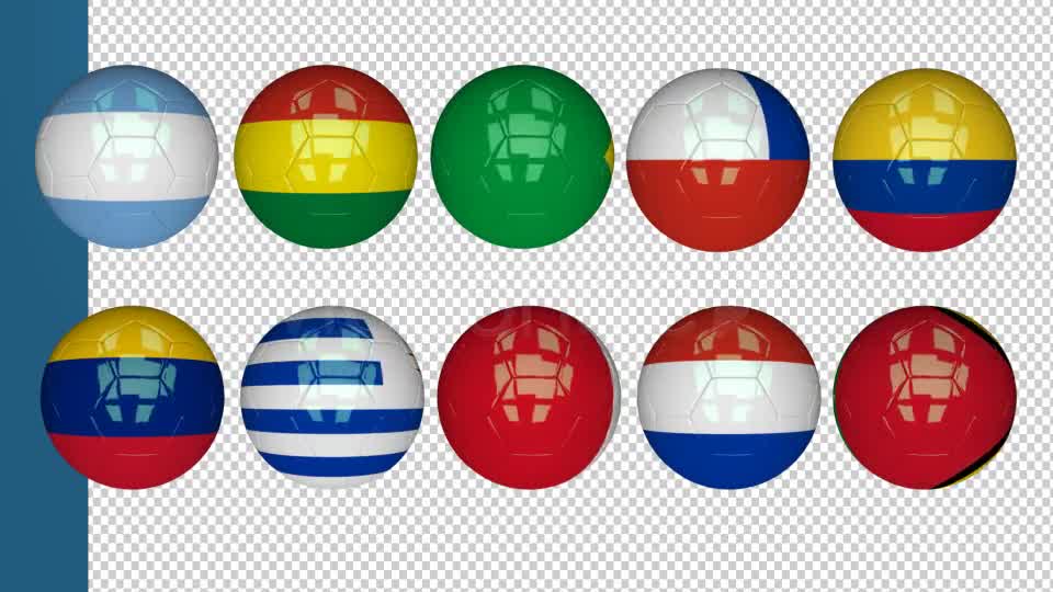 3D Soccer Ball South America Flags Videohive 7628987 Motion Graphics Image 8