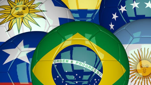 3D Soccer Ball South America Flags - Download 7628987 Videohive