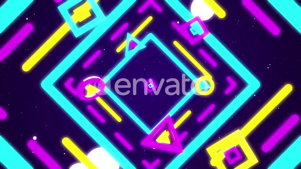 4 in 1 Neon Shapes Background Loop Videohive 21795928 Motion Graphics Image 1