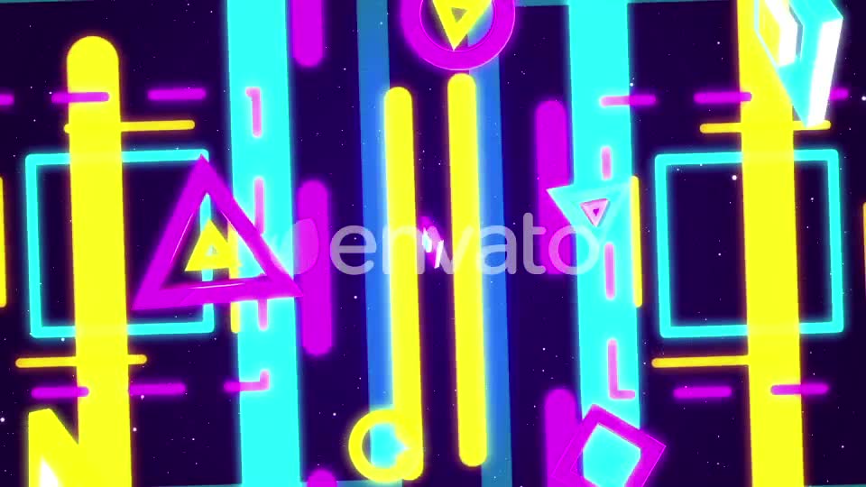 4 in 1 Neon Shapes Background Loop Videohive 21795928 Motion Graphics Image 10