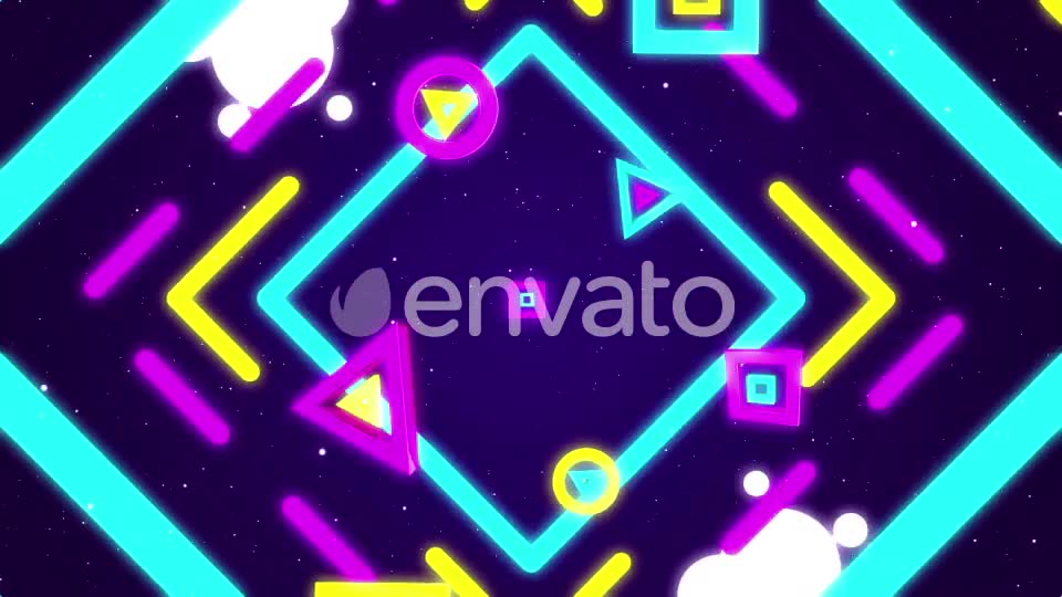 4 in 1 Neon Shapes Background Loop Videohive 21795928 Motion Graphics Image 2