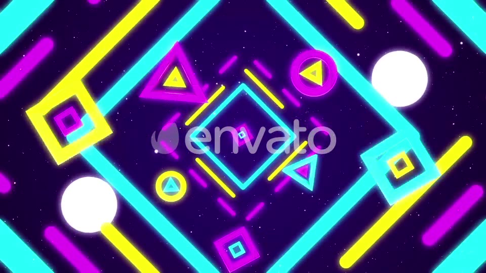 4 in 1 Neon Shapes Background Loop Videohive 21795928 Motion Graphics Image 3