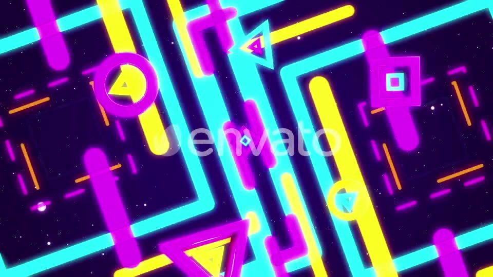 4 in 1 Neon Shapes Background Loop Videohive 21795928 Motion Graphics Image 9