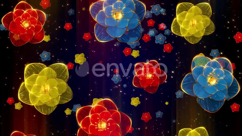 4 K Starfall Flowers Videohive 24523637 Motion Graphics Image 2
