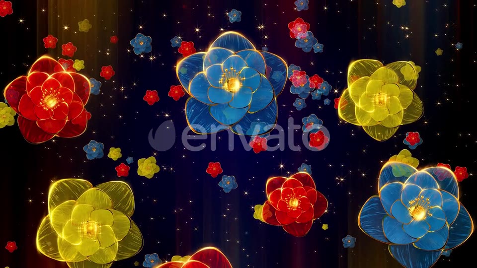 4 K Starfall Flowers Videohive 24523637 Motion Graphics Image 3