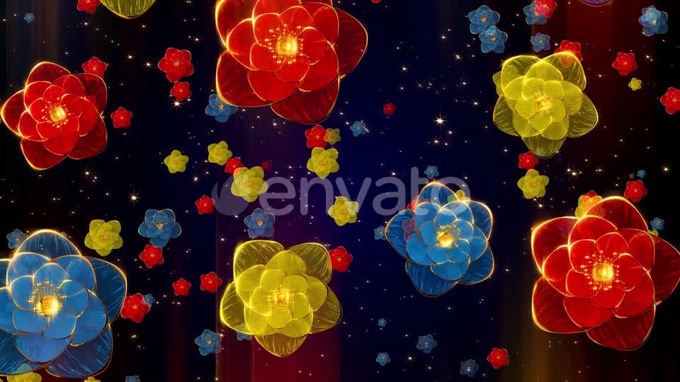 4 K Starfall Flowers Videohive 24523637 Motion Graphics Image 8