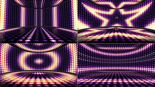 4 Lights Bulb Disco Dance Room Background, Loop, 4k - Download 21644801 Videohive
