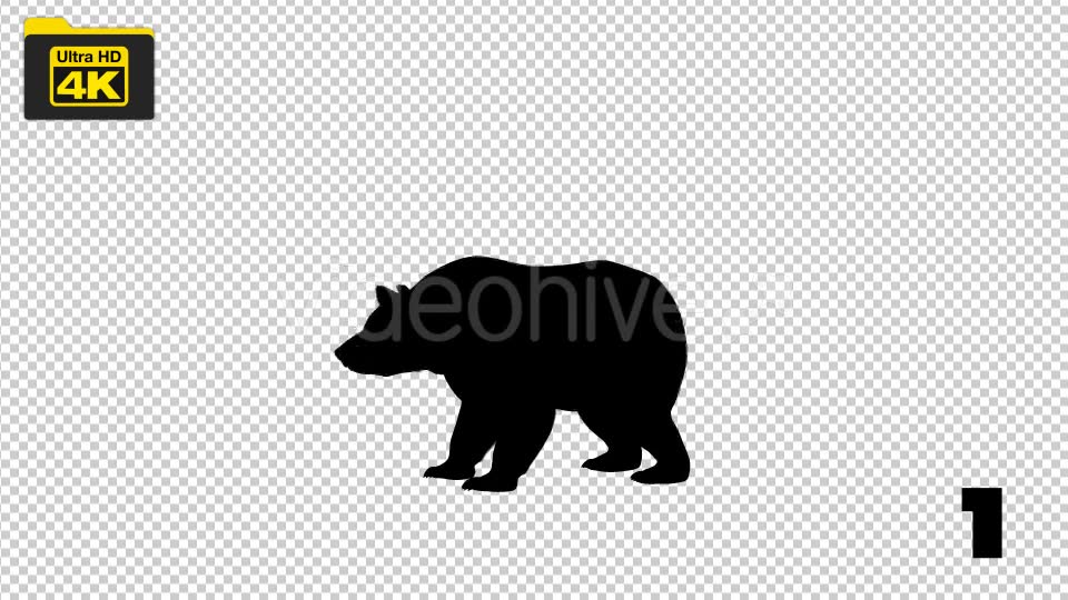 4K Bear Silhouettes 5 Pack Videohive 19722567 Motion Graphics Image 2