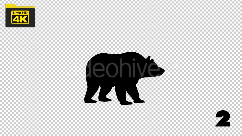 4K Bear Silhouettes 5 Pack Videohive 19722567 Motion Graphics Image 3