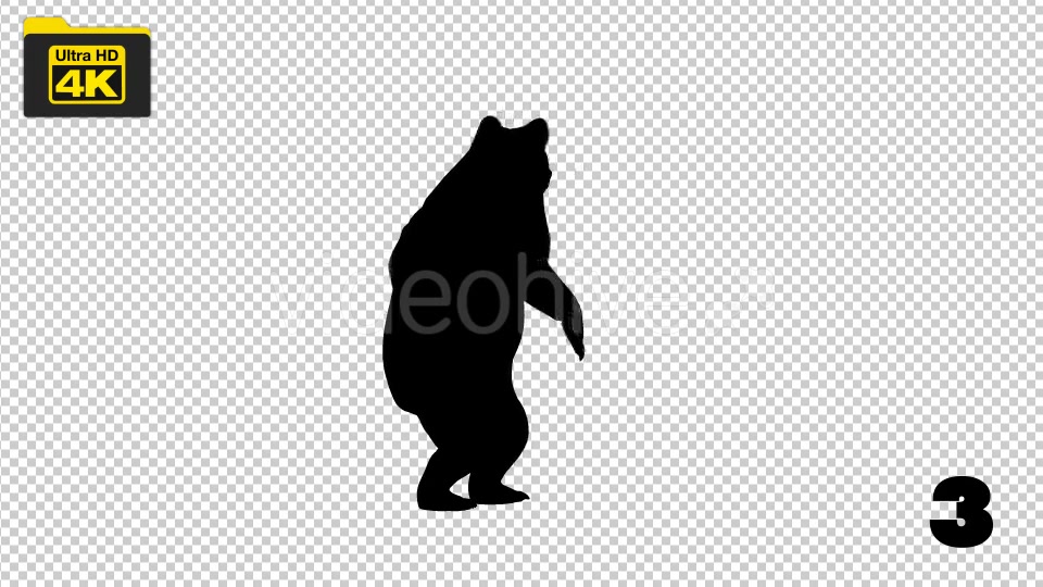 4K Bear Silhouettes 5 Pack Videohive 19722567 Motion Graphics Image 4