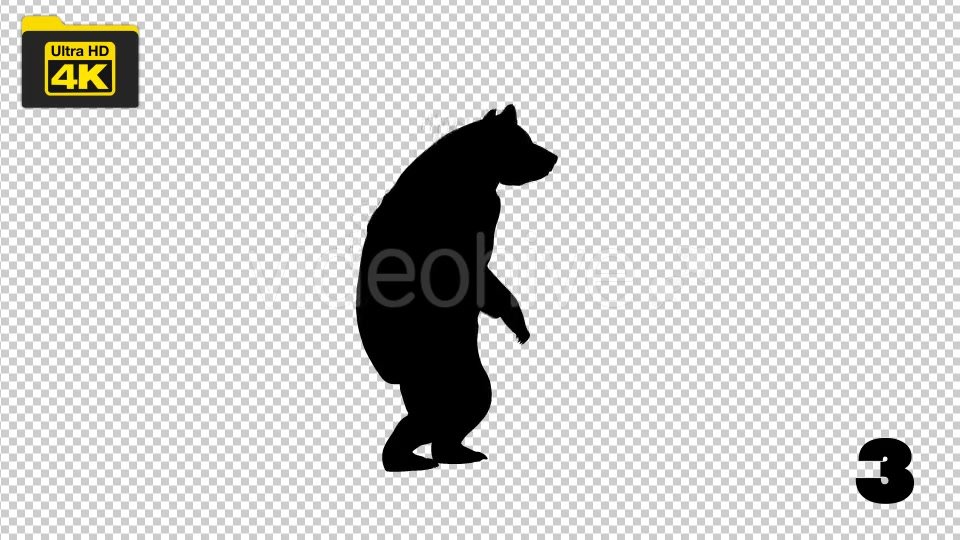 4K Bear Silhouettes 5 Pack Videohive 19722567 Motion Graphics Image 5