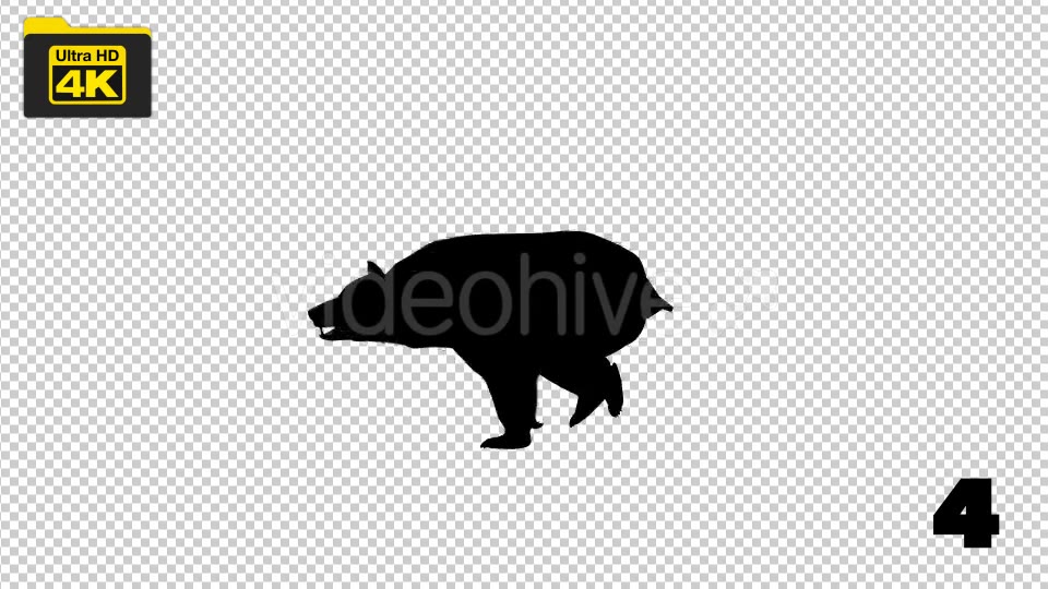 4K Bear Silhouettes 5 Pack Videohive 19722567 Motion Graphics Image 6