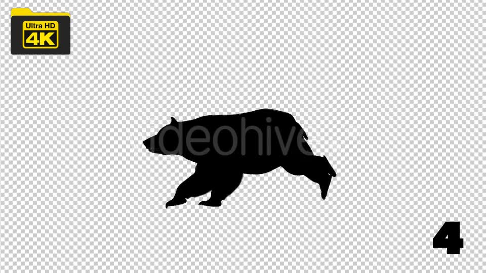 4K Bear Silhouettes 5 Pack Videohive 19722567 Motion Graphics Image 7