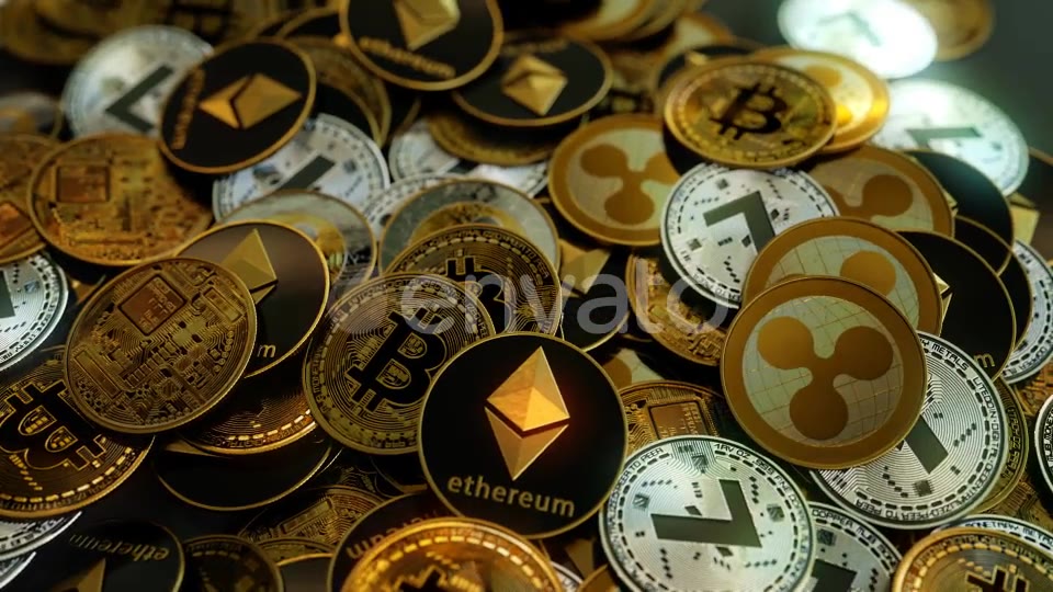 4K Cryptocoins Pile Stash Spilled Out Orbit Videohive 21890452 Motion Graphics Image 6