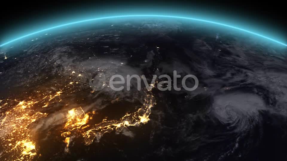 4K Earth Night Asia Videohive 21754084 Motion Graphics Image 1