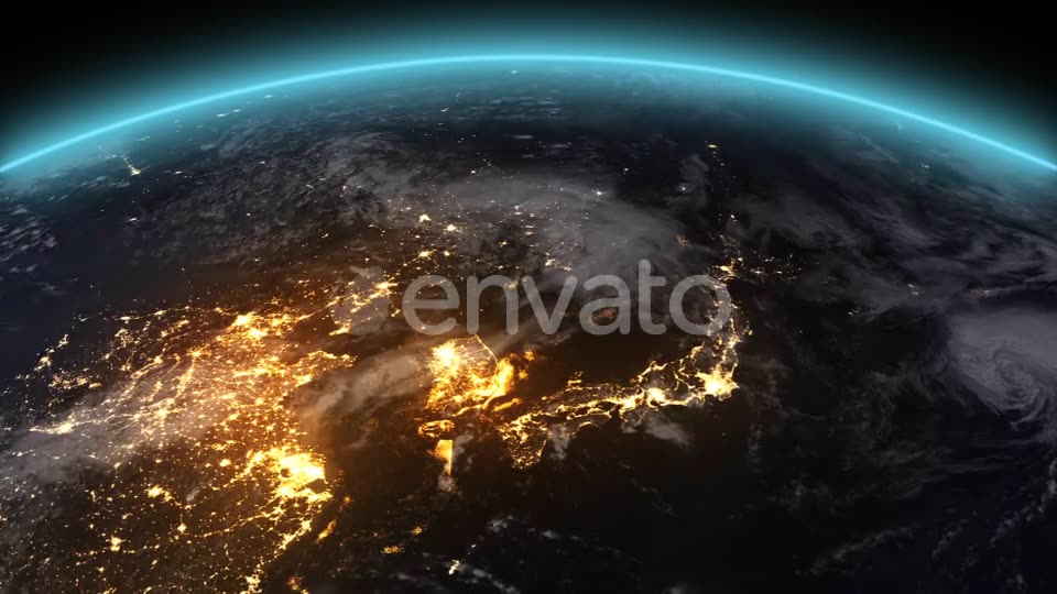 4K Earth Night Asia Videohive 21754084 Motion Graphics Image 2