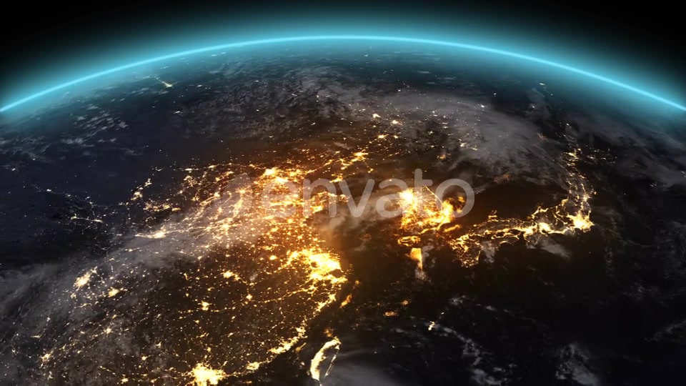 4K Earth Night Asia Videohive 21754084 Motion Graphics Image 3