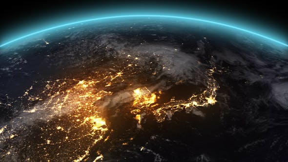 4K Earth Night Asia - Videohive 21754084 Download