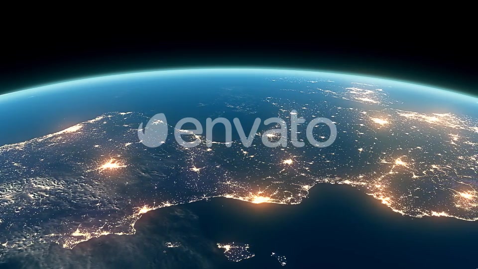 4K Earth Night Close Up High Detail Europe Overture Videohive 22123543 Motion Graphics Image 3