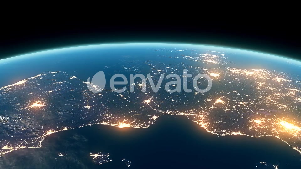4K Earth Night Close Up High Detail Europe Overture Videohive 22123543 Motion Graphics Image 4